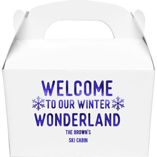Welcome To Our Winter Wonderland Gable Favor Boxes